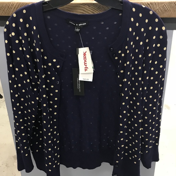Cable & Gauge Sweaters - Navy cardigan size Large